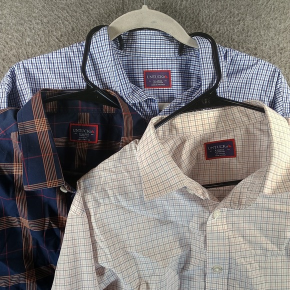 UNTUCKit Other - Lot Of 3 Untuckit Men XL Casual Button-Down Shirts Red White And Blue Patriotic
